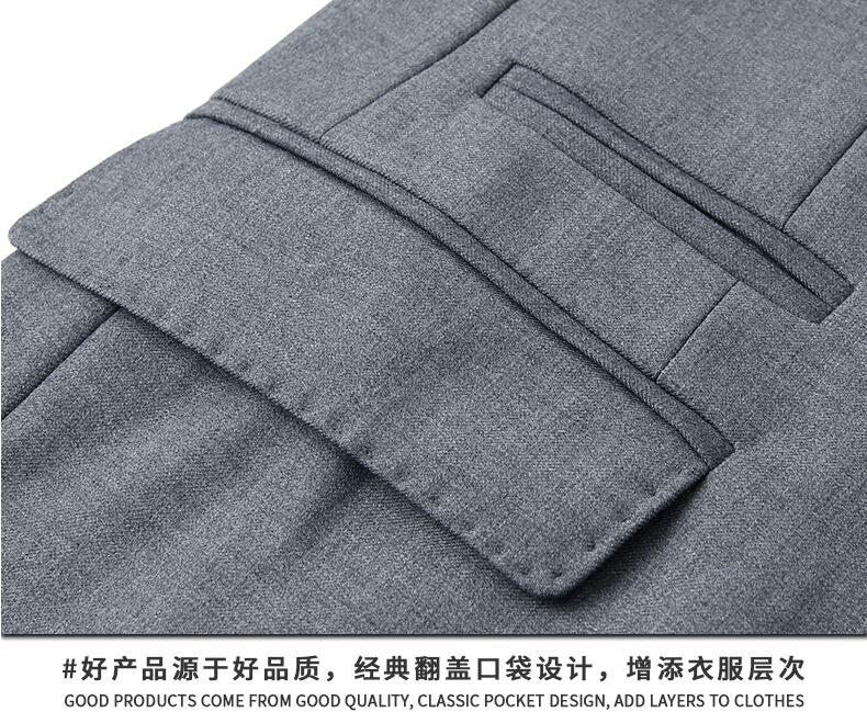 兩?？坜k公室灰色工服口袋細節工藝圖