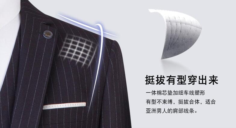 酒店男士條紋羊毛兩?？酃し绮刻貙?xiě)圖